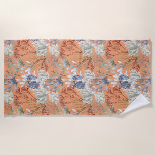 Under the Sea Apricot Corals  Beach Towel