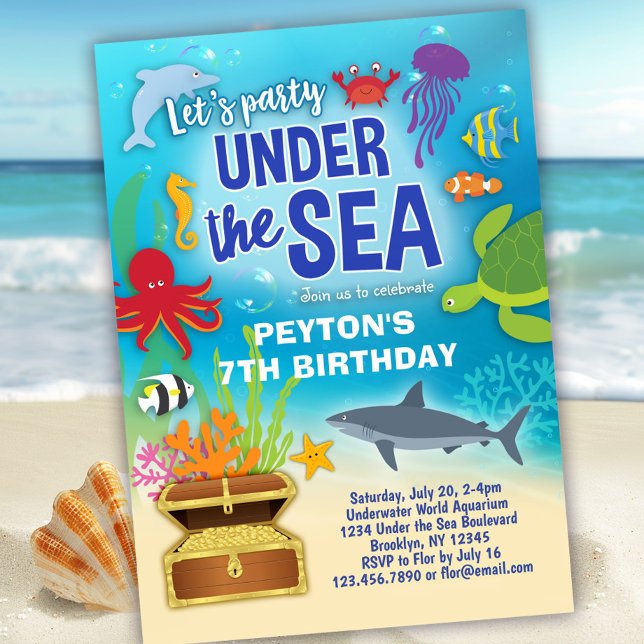 Under the Sea Aquarium Birthday Party Invitation (Creator Uploaded)