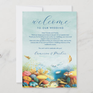 Under the Sea Aquarium Wedding Welcome Itinerary Thank You Card