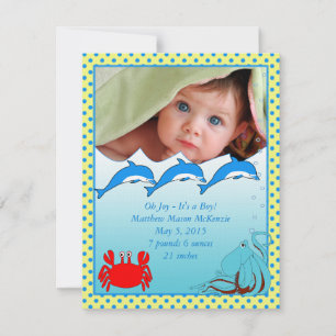 Under the Sea Baby Boy Announcement