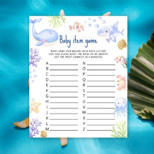 Under the sea Baby Item Game. Baby Shower Game