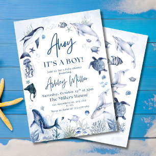 Under the Sea Baby Shower Ahoy It’s a Boy Ocean Invitation