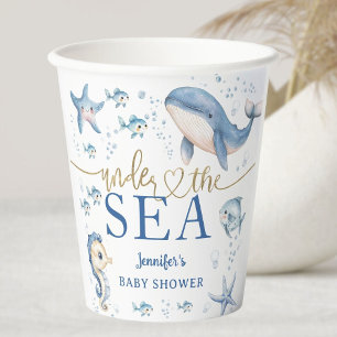 Under The Sea Baby Shower Boy Blue Ocean Paper Cups