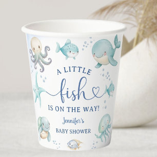 Under The Sea Baby Shower Boy Blue Ocean Paper Cups