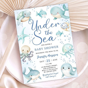 Under The Sea Baby Shower Boy Cute Ocean Invitation