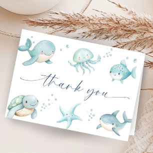 Under The Sea Baby Shower Boy Ocean Thank You Card