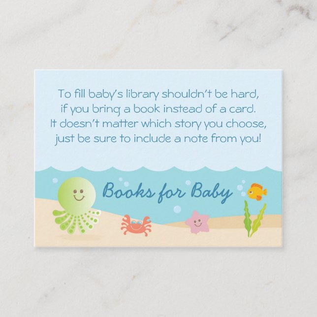 Under the Sea Baby Shower Bring a Book Card (Front)