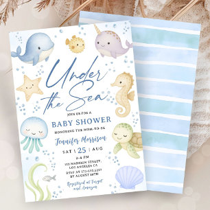 Under The Sea Baby Shower Cute Ocean Invitation