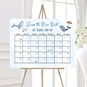Under the Sea Baby Shower Due Date Poster