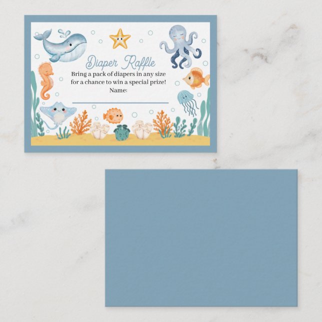 Under the Sea Baby Shower Enclosure Card (Front/Back)