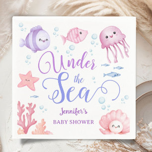 Under The Sea Baby Shower Girl Pink Ocean Animals Napkin