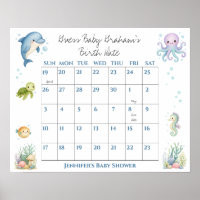 Under the Sea Baby Shower Guess Baby's Birth Date