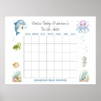 Under the Sea Baby Shower Guess Baby's Birth Date