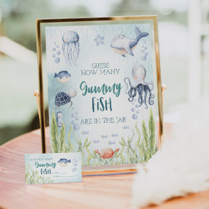 Under The Sea Baby Shower Gummy Fish Game Sign