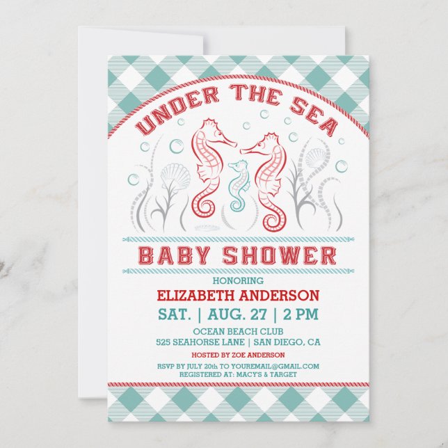 Under the Sea Baby Shower Invitation (Front)