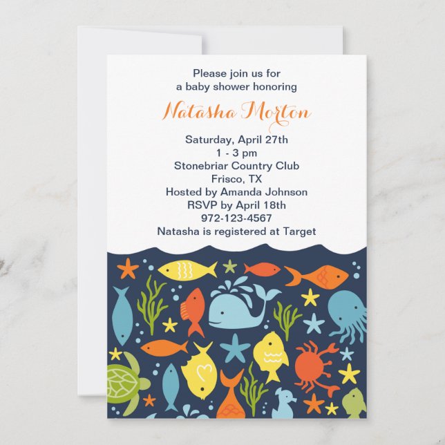 Under the Sea Baby Shower Invitation (Front)