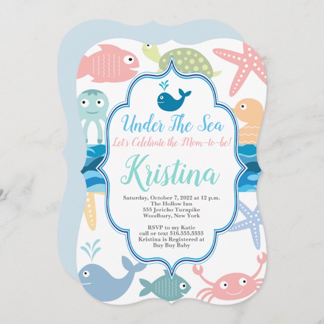 Under the Sea Baby Shower Invitation (Front/Back)