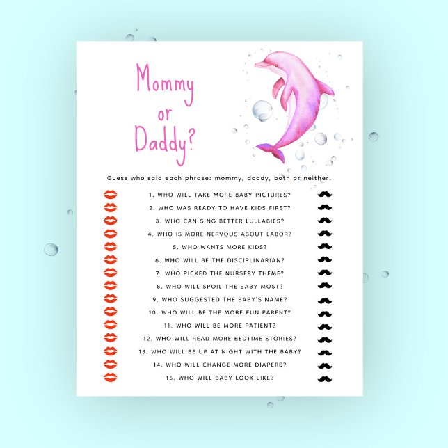 Under the sea baby shower - mummy or daddy game (Creator Uploaded)