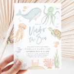 Under The Sea Baby Shower Ocean Animals Boy  Invitation<br><div class="desc">Under The Sea - A cute underwater ocean animal themed Baby Shower invitation with watercolor sea animals - Whale,  Turtle,  Jellyfish,  Octopus,  Fish,  Crabs. The perfect invitation for your baby boy baby shower,  baby sprinkle,  baby-q.</div>