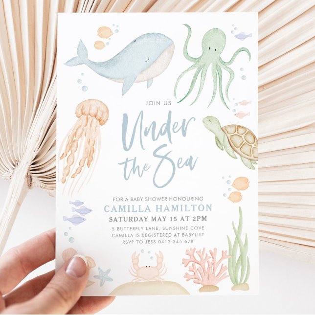 Under The Sea Baby Shower Ocean Animals Boy  Invitation (Under The Sea Baby Shower || MATCHING ITEMS AVAILABLE )