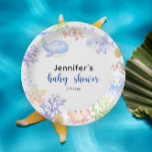 Under The Sea Baby Shower Ocean Animals Paper Plate<br><div class="desc">Under The Sea - Underwater ocean animal themed Baby Shower invitation with watercolor sea animals - whale,  jellyfish,  octopus,  clownfish,  starfish,  crab,  shark and corals. Water bubbles and shells.</div>