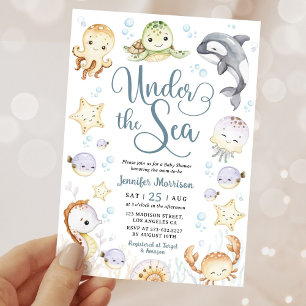 Under The Sea Baby Shower Ocean Gender Neutral Invitation