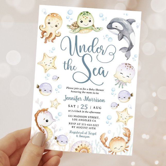 Under The Sea Baby Shower Ocean Gender Neutral Invitation (Creator Uploaded)