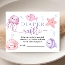 Under The Sea Baby Shower Pink Ocean Diaper Raffle
