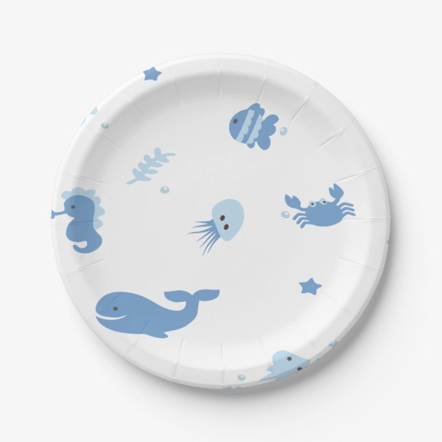 Under The Sea Baby Shower Plates (Front)