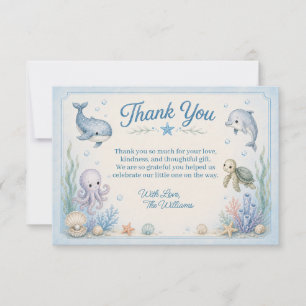 Under the Sea Baby Shower Thank You Card 