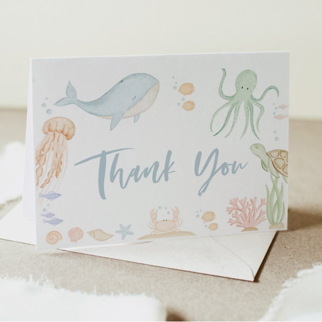 Under The Sea Baby Shower Thank You Card Folded (Creator Uploaded)