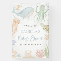 Under The Sea Baby Shower Welcome Sign Banner