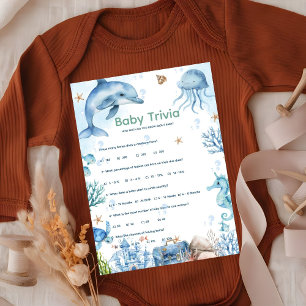 Under the sea Baby trivia Baby shower game Card