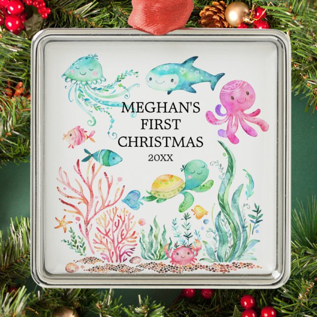 Under the Sea Baby's First Christmas Ornament (Creator Uploaded)