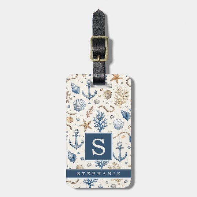 Under the Sea Background Luggage Tag (Front Vertical)
