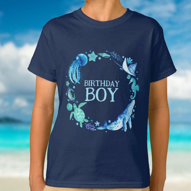 Under the Sea Birthday Boy Watercolor Ocean T-Shirt (Under the Sea Birthday Boy Watercolor Ocean T-Shirt)