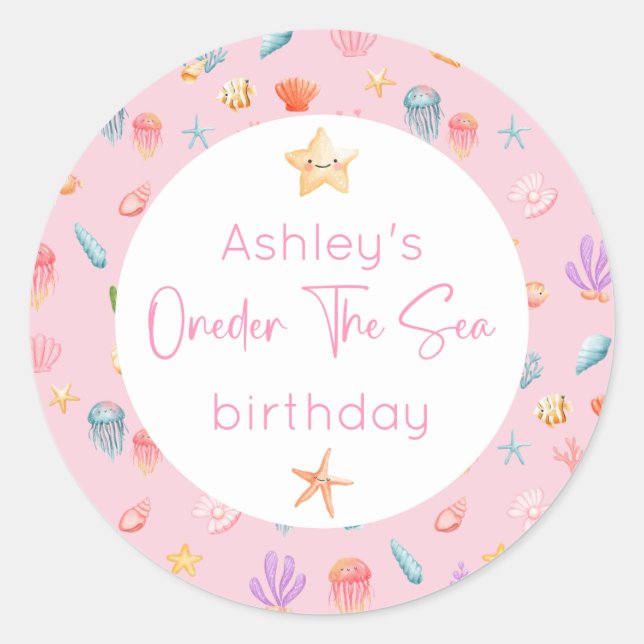 Under The Sea Birthday Classic Round Sticker (Front)