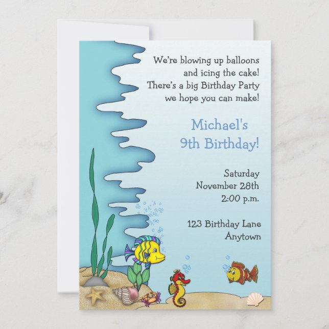 Under the Sea Birthday Invitation (Front)