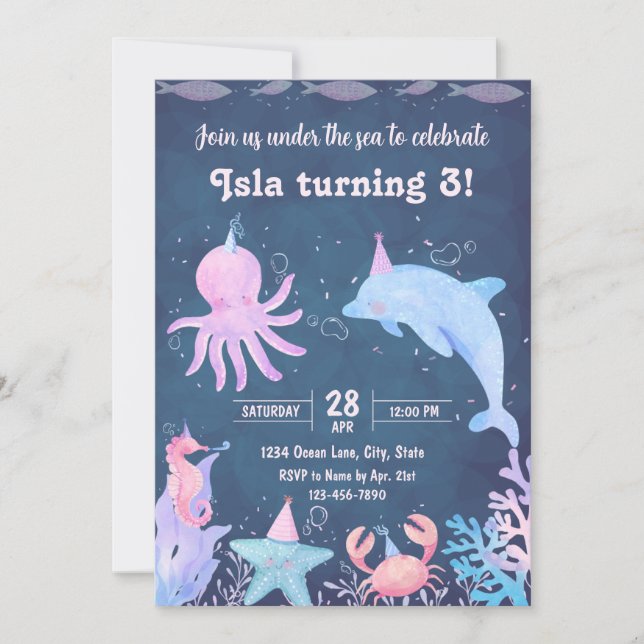 Under the Sea Birthday Invitation (Front)