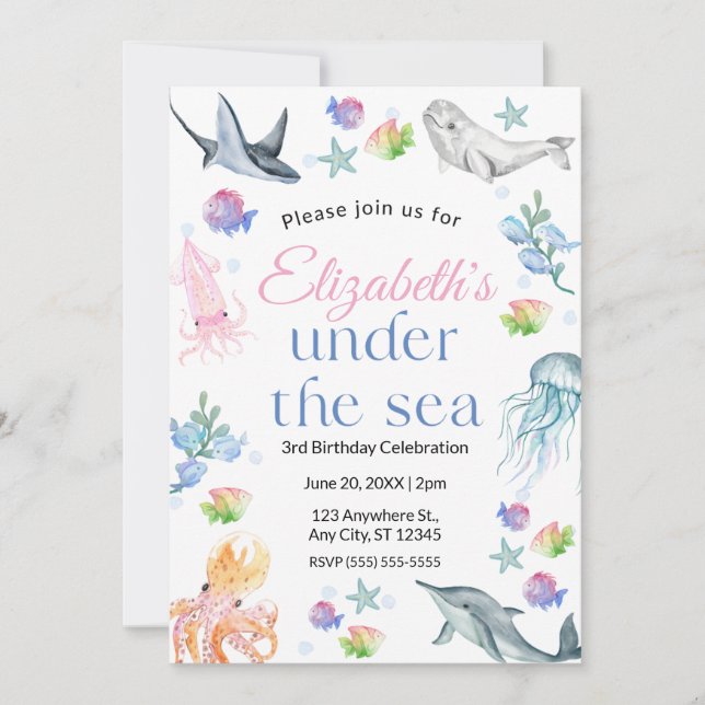 Under the Sea Birthday Invitation (Front)
