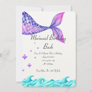 UNDER THE SEA BIRTHDAY INVITATION FOR GIRLS