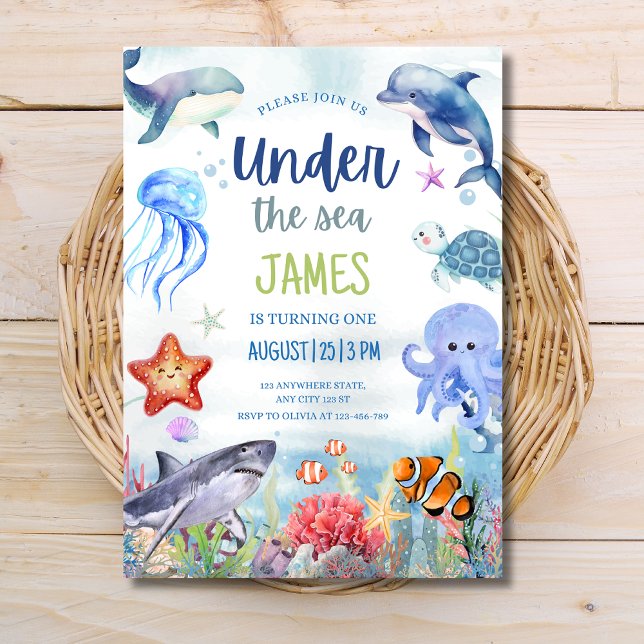 Under The Sea Birthday Invitation, Ocean Animals  Invitation (Creator Uploaded)