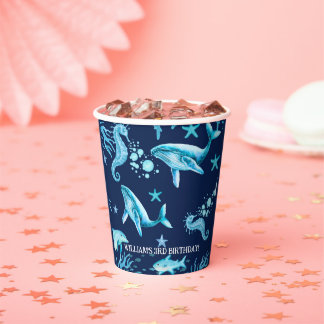 Under the Sea birthday invitation, ocean boy Paper Cups