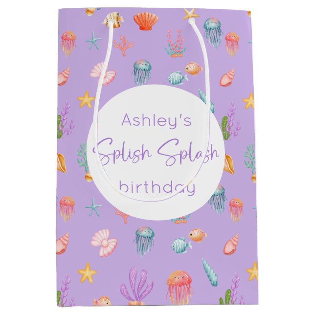 Under The Sea Birthday Medium Gift Bag (Front)
