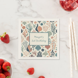 Under the Sea Birthday, Ocean Whispers Pattern Napkin