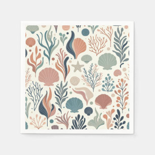 Under the Sea Birthday, Ocean Whispers Pattern Napkin