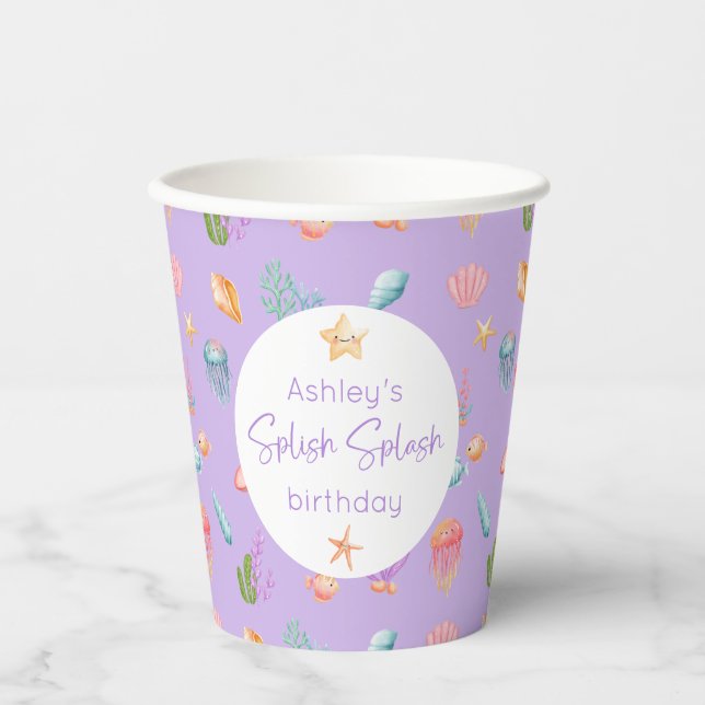 Under The Sea Birthday Paper Cups (Front)