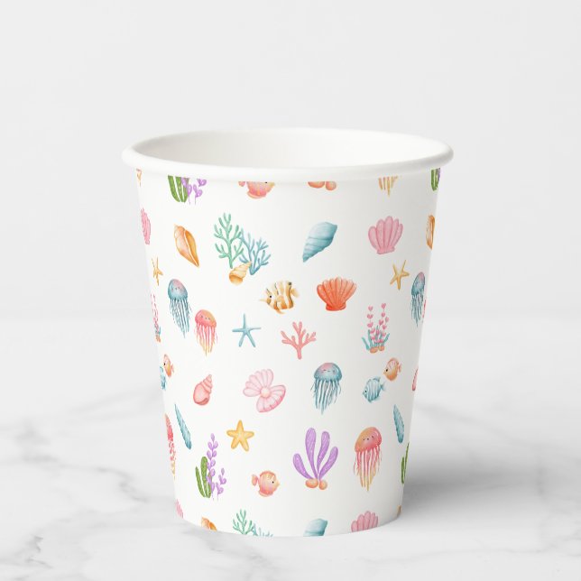Under The Sea Birthday Paper Cups (Front)