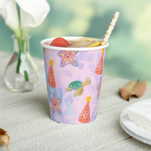 Under the Sea birthday paper cups (Insitu)