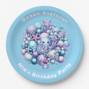 Under the Sea Birthday Paper Plates Editable Name